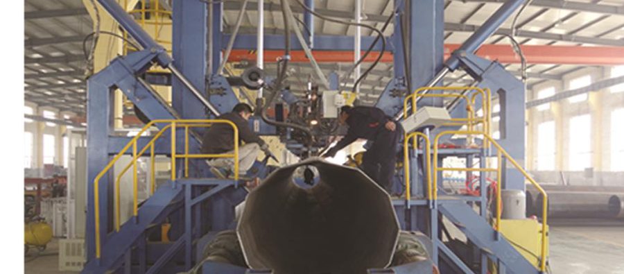 CNC submerged-arc welding machine welding tubular tower sections